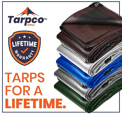 Image showing 6 th Tarpco Safety 100 ft. x 100 ft. Tarp, 14 mil, Blue