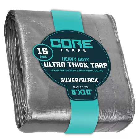 Core Tarps Silver/Black 16Mil 8 x 10 Tarpaulin CT-301-8X10 Tarps