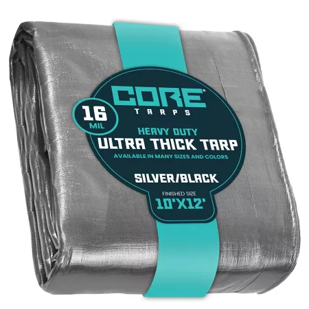 Core Tarps 10 ft x 12 ft Tarp 16 mil Silver/Black Tarps