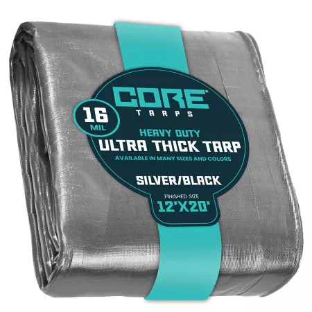 Core Tarps 12 ft x 20 ft Tarp 16 mil Silver/Black Tarps