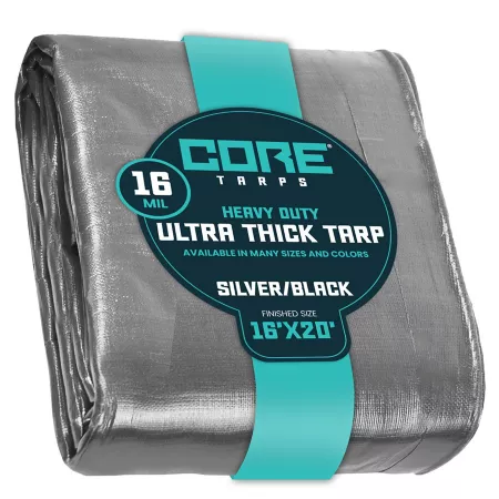 Core Tarps Silver/Black 16Mil 16 x 20 Tarpaulin CT-301-16X20 Tarps