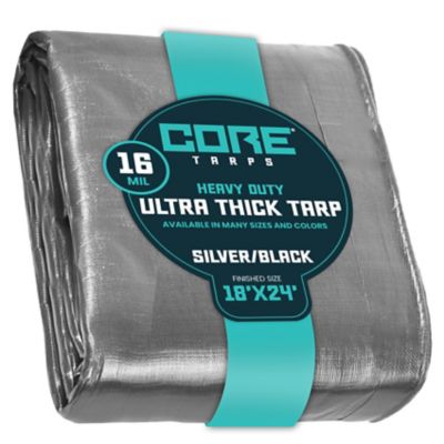 Core Tarps 18 ft. x 24 ft. Tarp, 16 Mil, Silver/Black