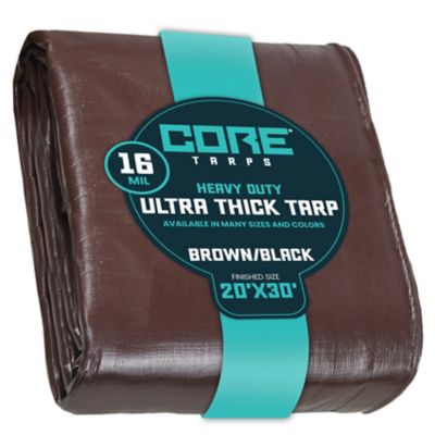 Core Tarps 20 ft. x 30 ft. Tarp, 16 Mil, Brown/Black