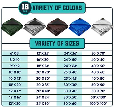 Image showing  30 ft. x 30 ft. Tarp, 16 Mil, Brown/Black