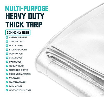Image showing 5 th Core Tarps 10 ft. x 10 ft. Tarp, 16 mil, White