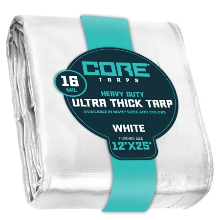 Core Tarps 12 ft x 25 ft Tarp 16 mil White Tarps