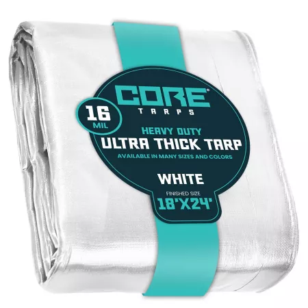 Core Tarps 18 ft x 24 ft Tarp 16 mil White Tarps