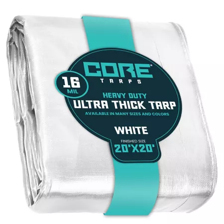 Core Tarps 20 ft x 20 ft Tarp 16 mil White Tarps