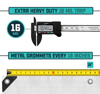 Image showing  20 ft. x 35 ft. Tarp, 16 Mil, White