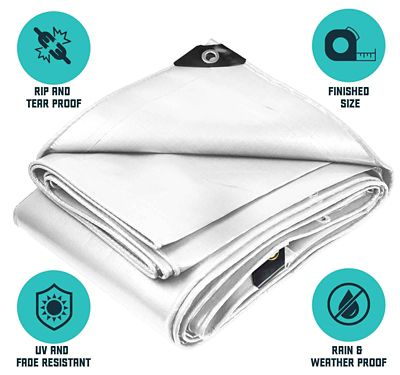 Image showing  50 ft. x 100 ft. Tarp, 16 mil, White