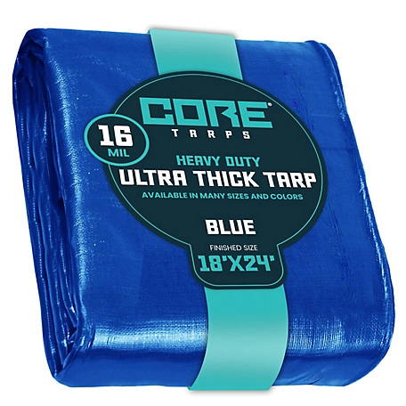 Core Tarps Blue 16Mil 18 x 24 Tarp, CT-305-18X24