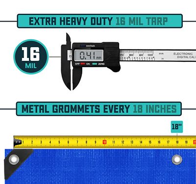 Image showing  24 ft. x 36 ft. Tarp, 16 Mil, Blue