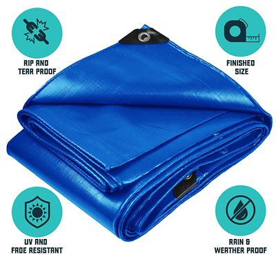 Image showing  30 ft. x 30 ft. Tarp, 16 mil, Blue