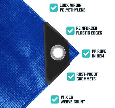 Image showing  30 ft. x 30 ft. Tarp, 16 mil, Blue