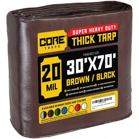 Core Tarps 30 ft x 70 ft Tarp 20 mil Brown/Black Tarps