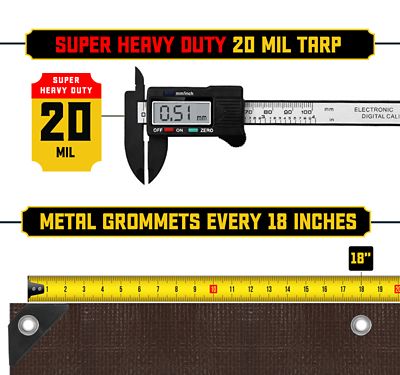 Image showing  Brown/Black 20Mil 40 x 80 Tarp, CT-702-40X80