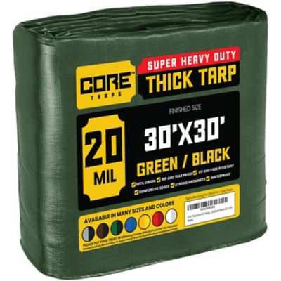 Image showing  30 ft. x 30 ft. Tarp, 20 Mil, Green/Black