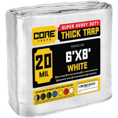 Core Tarps 6 ft. x 8 ft. Tarp, 20 Mil, White