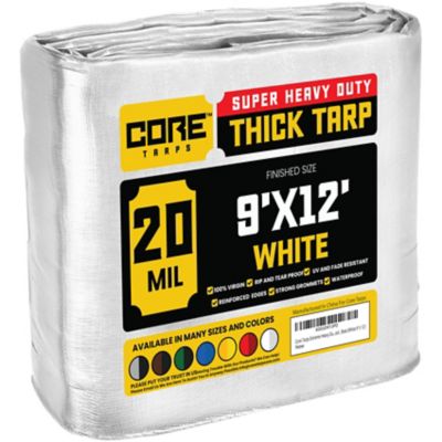 Core Tarps 9 ft. x 12 ft. Tarp, 20 Mil, White