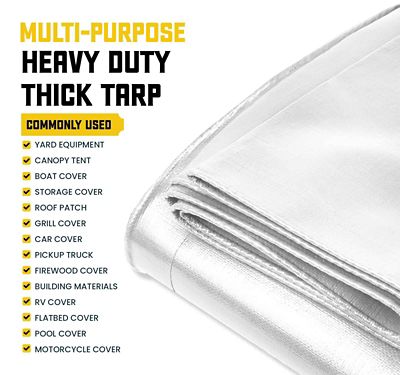 Image showing 5 th Core Tarps 10 ft. x 10 ft. Tarp, 20 mil, White