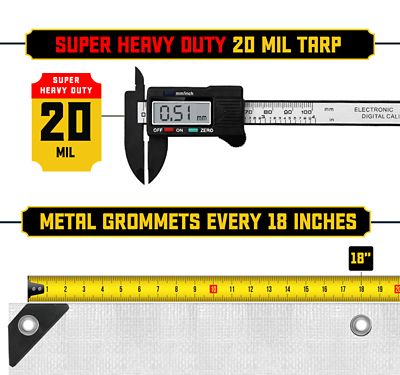Image showing  10 ft. x 12 ft. Tarp, 20 Mil, White