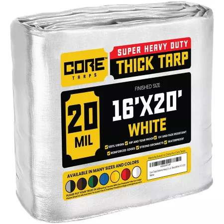 Core Tarps 16 ft x 20 ft Tarp 20 mil White Tarps