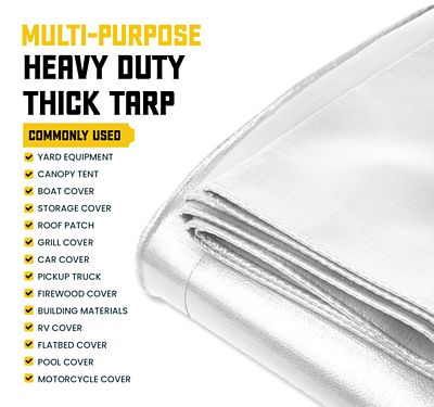 Image showing 5 th Core Tarps 20 ft. x 30 ft. Tarp, 20 Mil, White