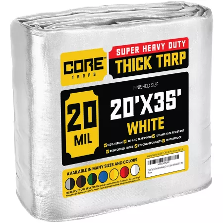 Core Tarps 20 ft x 35 ft Tarp 20 mil White Tarps