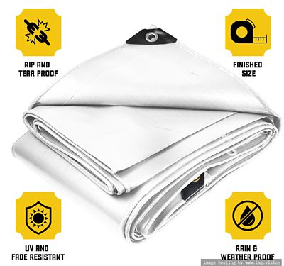 Image showing  White 20Mil 40 x 50 Tarp, CT-704-40X50, CT-704-40x50