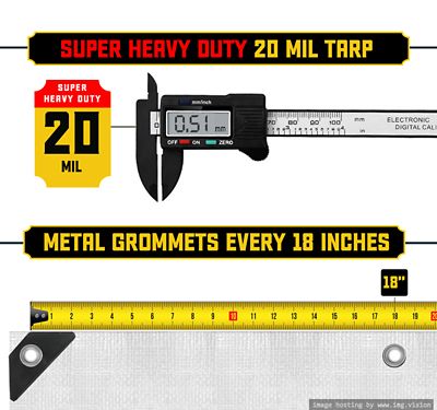 Image showing  White 20Mil 40 x 50 Tarp, CT-704-40X50, CT-704-40x50