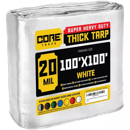 Core Tarps 100 ft x 100 ft Tarp 20 mil White Tarps