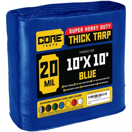 Core Tarps 10 ft x 10 ft Tarp 20 mil Blue Tarps