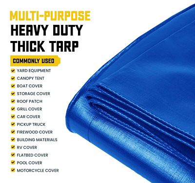 Image showing 5 th Core Tarps Blue 20 mil 12 x 12 Tarp, CT-705-12X12