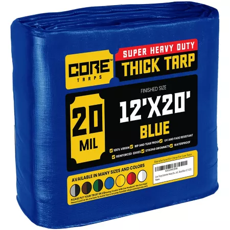 Core Tarps 12 ft x 20 ft Tarp 20 mil Blue Tarps