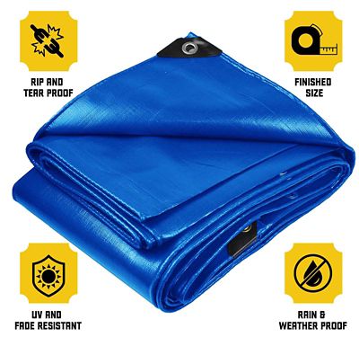 Image showing  24 ft. x 24 ft. Tarp, 20 Mil, Blue