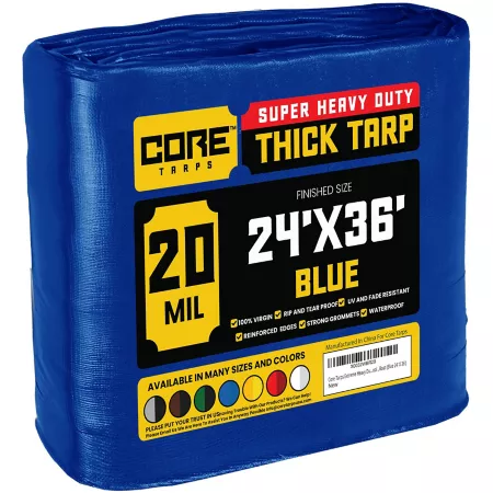 Core Tarps 24 ft x 36 ft Tarp 20 mil Blue Tarps