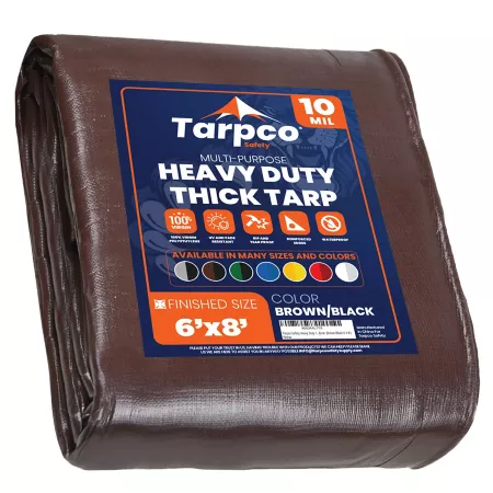 Tarpco Safety 6 ft x 8 ft Tarp 10 mil Brown/Black Tarps