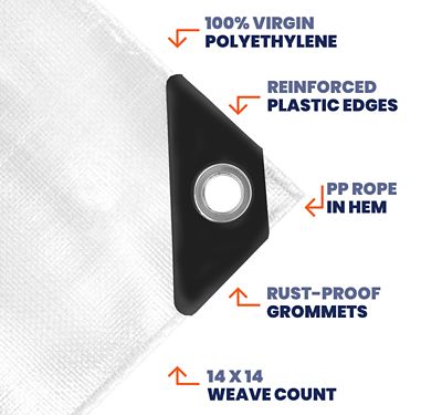 Image showing  25 ft. x 45 ft. Tarp, 10 Mil, White