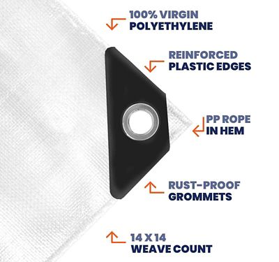 Image showing  White 10Mil 50 x 100 Tarp Tarpco, TS-154-50X100