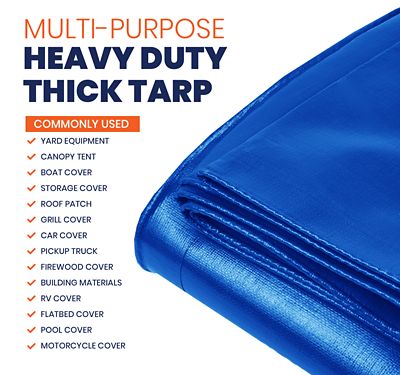 Image showing  Blue 10Mil 100 x 100 Tarp Tarpco, TS-155-100X100, TS-155-100x100