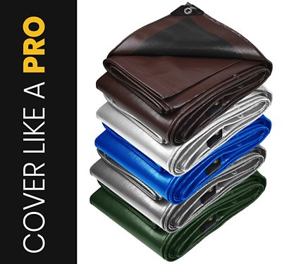 Image showing 5 th Protarp Silver/Black 16Mil 40 x 80 Tarp Protarp, PT-101-40X80