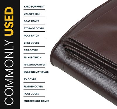 Image showing  Brown/Black 16 mil 40 x 50 Tarp Protarp, PT-102-40X50