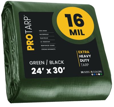 Protarp 24 ft. x 30 ft. Tarp, 16 Mil, Green/Black