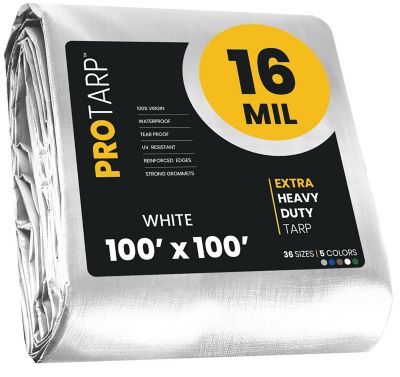 Protarp White 16Mil 100 x 100 Tarp Protarp, PT-104-100X100