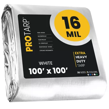 Protarp White 16Mil 100 x 100 Protarp Tarpaulin PT-104-100X100 Tarps