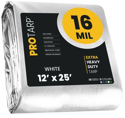 Protarp 12 ft. x 25 ft. Tarp, 16 Mil, White