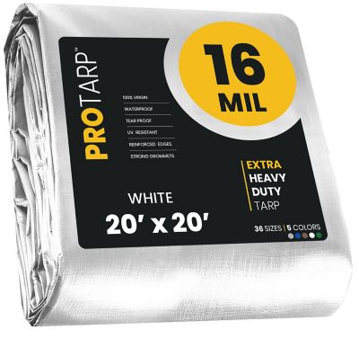 Protarp White 16Mil 20 x 20 Tarp Protarp, PT-104-20X20