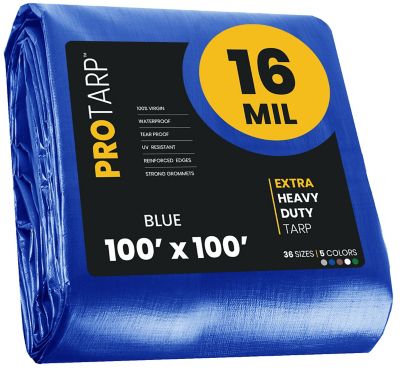 Protarp Blue 16Mil 100 x 100 Tarp Protarp, PT-105-100X100