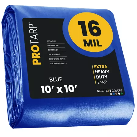 Protarp Blue 16Mil 10 x 10 Protarp Tarpaulin PT-105-10X10 Tarps