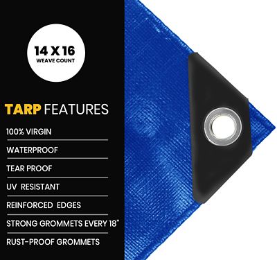 Image showing  50 ft. x 70 ft. Tarp, 16 mil, Blue